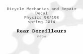 Meow Bicycle Mechanics and Repair Decal Physics 98/198 spring 2014 Rear Derailleurs.