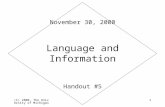 (C) 2000, The University of Michigan 1 Language and Information Handout #5 November 30, 2000.