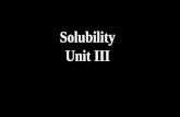 Solubility Unit III. Unit Intro Our focus is on solutions of aqueous ions As you know; acids, bases and salts form ionic solutions. This unit is only.