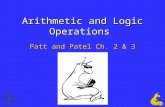 1 Arithmetic and Logic Operations Patt and Patel Ch. 2 & 3.