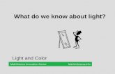 What do we know about light? Light and Color. Properties of Light Light travels in straight paths: Laser.