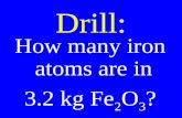 Drill: How many iron atoms are in 3.2 kg Fe 2 O 3 ?