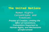 The United Nations Human Rights Conventions and Treaties: Process of Creation, Limiting the Effect of Conventions, Conventions Important to Human Rights,