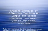 Sharing Examples of Effective Teaching On Campus and Beyond Ellen Iverson, Cathy Manduca, Sean Fox, Bill Bruihler Science Education Resource Center Carleton.