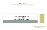 LSC 3013 Professional Communications THE WORLD OF WORK PRESENTATION Sheikha Mohammed H00202810.