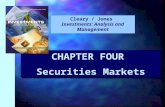 CHAPTER FOUR Securities Markets Cleary / Jones Investments: Analysis and Management.