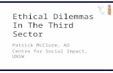 1 Ethical Dilemmas In The Third Sector Patrick McClure, AO Centre for Social Impact, UNSW.