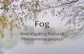 Fog Investigating Natural Phenomena project. Fog is a collection of liquid water droplets or ice crystals suspended in the air at or near the Earth's.