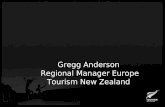 Gregg Anderson Regional Manager Europe Tourism New Zealand.