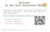 Welcome to the Arts Education RESA! Go ahead, jump online and visit the NCDPI Arts Education wikispace – your one-stop shop for Arts Education: .