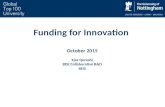 Funding for Innovation October 2015 Ejaz Qureshi BDE Collaborative R&D BEIS.