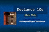 “ Copyright © Allyn & Bacon 2010 Deviance 10e Chapter Fourteen: Underprivileged Deviance This multimedia product and its contents are protected under copyright.