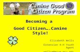 Becoming a Good Citizen….Canine Style! Elizabeth Wells Extension 4-H Youth Agent wellse@msue.msu.edu.