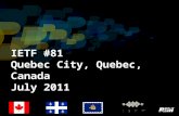 IETF #81 Quebec City, Quebec, Canada July 2011. Research In Motion Founded in 1984 Headquartered in Waterloo, Ontario, Canada Is a leading designer, manufacturer.