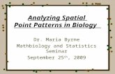 Analyzing Spatial Point Patterns in Biology Dr. Maria Byrne Mathbiology and Statistics Seminar September 25 th, 2009.