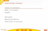 Table of Contents Math in Science Graphs Brainpop- Measuring Matter Precision & Accuracy Practicing Science.