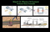 March 21 Physics 54 Lecture Professor Henry Greenside.