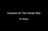 Causes of The Great War IB History. Causes of WWI - MANIA M ilitarism A lliances N ationalism I mperialism A ssassination.