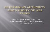 How do you know that the information you found online is valid ?