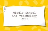 Middle School SAT Vocabulary List 3. List 3 Words Arbitrary Bias Captivate Delegate Eloquent Headstrong Immerse Lethargic Meager Vindictive Study the.