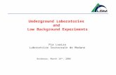 Underground Laboratories and Low Background Experiments Pia Loaiza Laboratoire Souterrain de Modane Bordeaux, March 16 th, 2006.