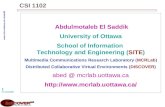 Www.site.uottawa.ca/~elsaddik 1 (c) elsaddik CSI 1102 Abdulmotaleb El Saddik University of Ottawa School of Information Technology and Engineering (SITE)