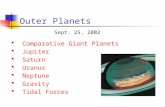Outer Planets  Comparative Giant Planets  Jupiter  Saturn  Uranus  Neptune  Gravity  Tidal Forces Sept. 25, 2002.