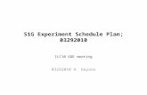 S1G Experiment Schedule Plan; 03292010 03292010 H. Hayano ILC10 GDE meeting.