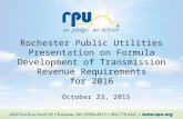 October 23, 2015 Rochester Public Utilities Presentation on Formula Development of Transmission Revenue Requirements for 2016.