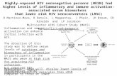 Highly-exposed HIV seronegative persons (HESN) had higher levels of inflammatory and immune activation-associated serum biomarkers than lower risk HIV.