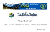 What’s the Deal? Victor Reis + (with Lessons from Science Based Stockpile Stewardship)