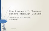 How Leaders Influence Others Through Vision What vision do I have for influence? Life Knowledge ® Stage One of Development ME HS 17.