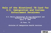 1 Role of the Binational TB Card for U.S. Immigration and Customs Enforcement Detainees U.S.-Mexico Binational TB Case Management and Referral Program.