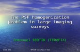 April 2001 OPTICON workshop in Nice 1 The PSF homogenization problem in large imaging surveys Emmanuel BERTIN (TERAPIX)