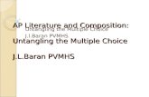 AP Literature and Composition: Untangling the Multiple Choice J.L.Baran PVMHS Untangling the Multiple Choice J.l.Baran PVMHS.