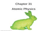 Copyright © 2010 Pearson Education, Inc. Chapter 31 Atomic Physics.