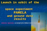 Launch in orbit of the space experiment PAMELA and ground data results Roberta Sparvoli on behalf of the PAMELA Collaboration.
