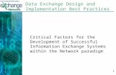 1 Data Exchange Design and Implementation Best Practices Critical Factors for the Development of Successful Information Exchange Systems within the Network.