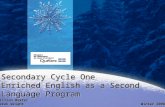 Secondary Cycle One Enriched English as a Second Language Program Gillian Baxter Derek Wright Winter 2008.