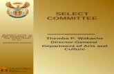 Themba P. Wakashe Director-General Department of Arts and Culture BUDGET VOTE: 12 AND SUMMARY OF THE STRATEGIC PLAN 2008/2009-2010/11 SELECT COMMITTEE.