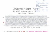 Charmonium Aps: 1) GSI cross secs, & 2) nuclear forces Ted Barnes Physics Div. ORNL and Dept. of Physics, U.Tenn. (and p.t. DOE ONP) INT Nov 2009 1. For.