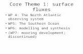 Core Theme 1: surface fluxes WP 4: The North Atlantic observing system WP5: The Southern Ocean WP6: modelling and synthesis (WP7: mooring development;