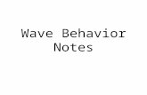 Wave Behavior Notes. Reflection Reflection involves a change in direction of waves when they bounce off a barrier.