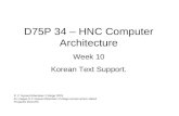 D75P 34 – HNC Computer Architecture Week 10 Korean Text Support. © C Nyssen/Aberdeen College 2003 All images © C Nyssen/Aberdeen College except where stated.