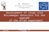Development of large size Micromegas detectors for the upgrade of the ATLAS experiment M. Bianco On behalf of the ATLAS Collaboration 19/07/2013Michele.