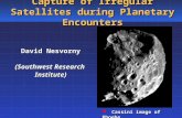 David Nesvorny (Southwest Research Institute) David Nesvorny (Southwest Research Institute) Capture of Irregular Satellites during Planetary Encounters.