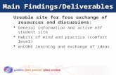 Main Findings/Deliverables Useable site for free exchange of resources and discussions:  General information and active m3f student site  Habits of mind.