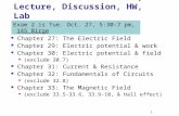 1 Exam 2 covers Ch. 27-33, Lecture, Discussion, HW, Lab Chapter 27: The Electric Field Chapter 29: Electric potential & work Chapter 30: Electric potential.