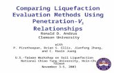 Comparing Liquefaction Evaluation Methods Using Penetration-V S Relationships Ronald D. Andrus Clemson University with P. Piratheepan, Brian S. Ellis,