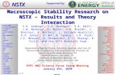 Macroscopic Stability Research on NSTX – Results and Theory Interaction S.A. Sabbagh 1, S.P. Gerhardt 2, R.E. Bell 2, J.W. Berkery 1, R. Betti 3, J.M.